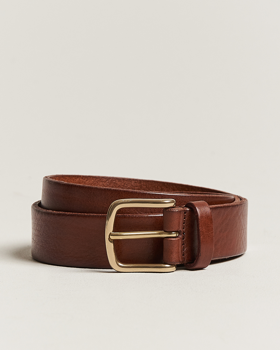 Homme | Ceintures | Anderson's | Leather Belt 3 cm Cognac