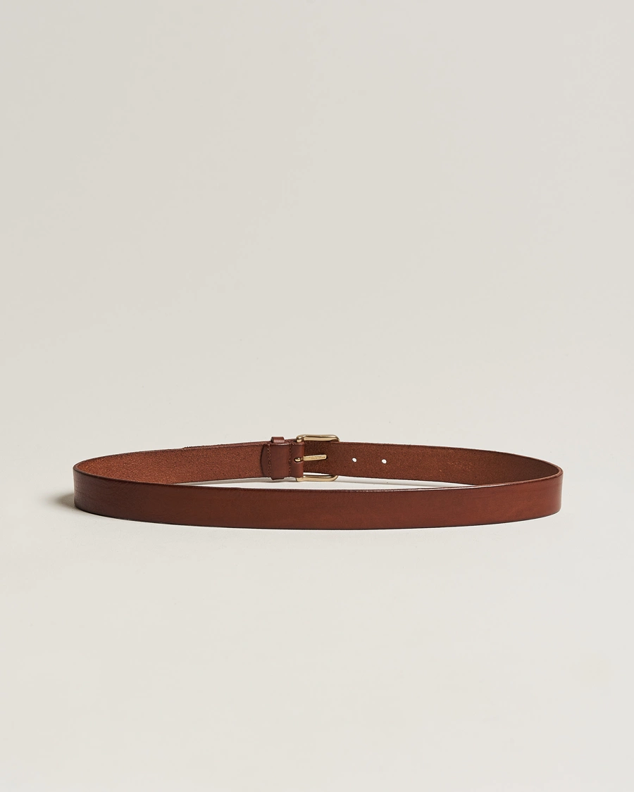 Homme | Italian Department | Anderson's | Leather Belt 3 cm Cognac