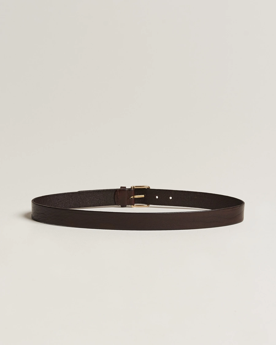 Homme | Italian Department | Anderson's | Leather Belt 3 cm Dark Brown
