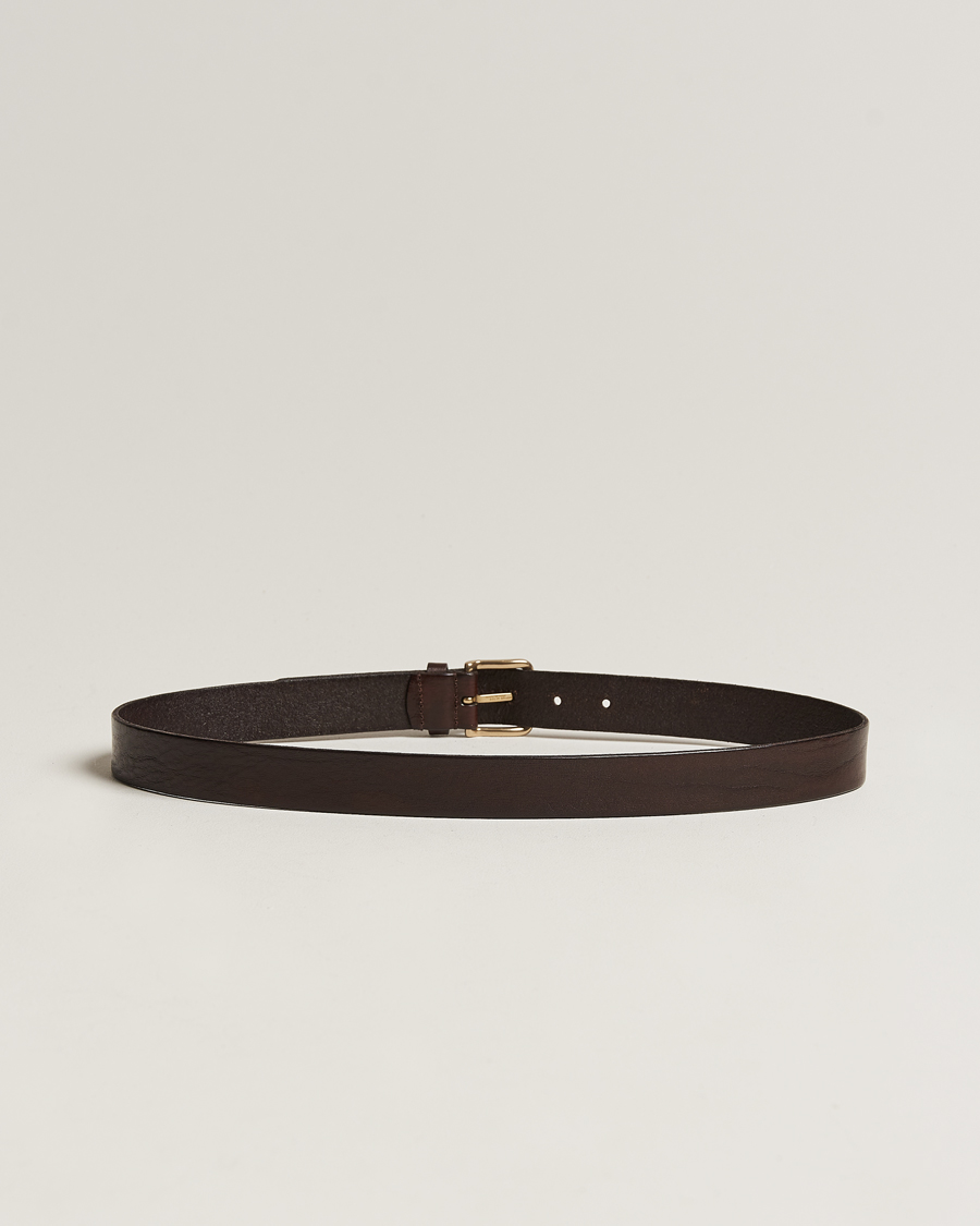 Homme | Ceintures | Anderson's | Leather Belt 3 cm Dark Brown