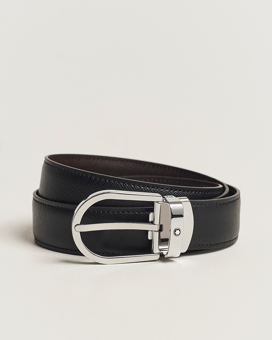 Homme | Montblanc Reversible Saffiano Leather 30mm Belt Black/Brown | Montblanc | Reversible Saffiano Leather 30mm Belt Black/Brown