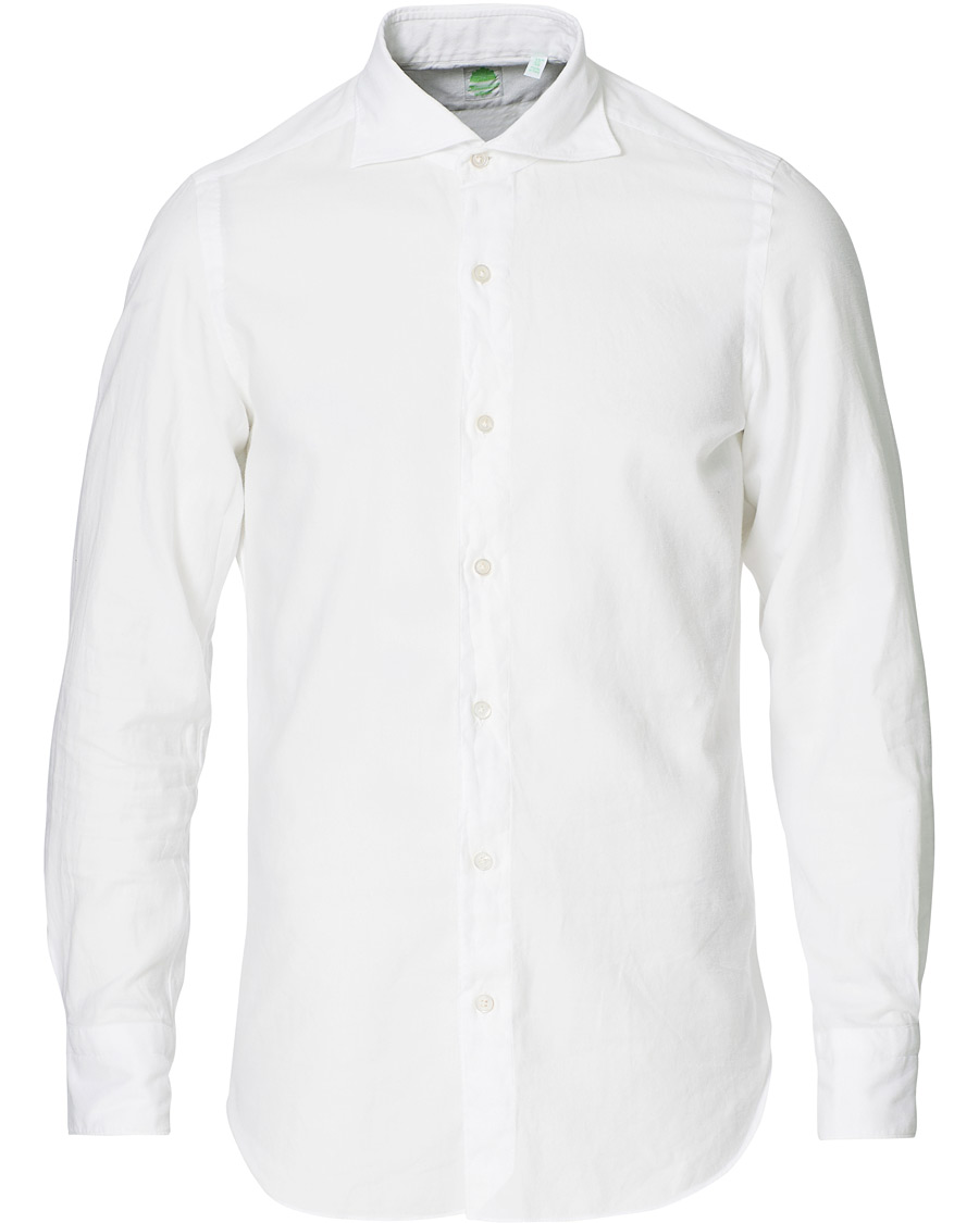 Homme | Chemises | Finamore Napoli | Tokyo Slim Fit Flannel Shirt White