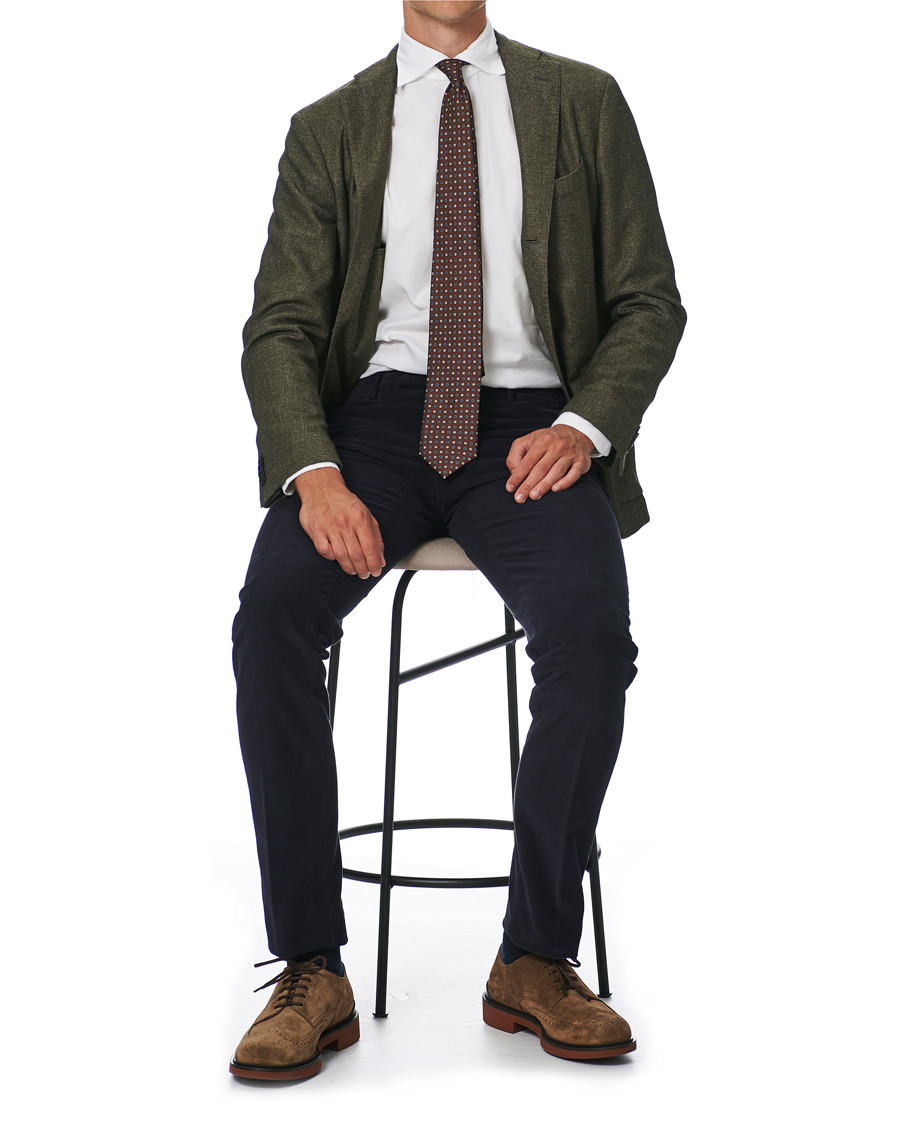 Homme | Chemises | Finamore Napoli | Tokyo Slim Fit Flannel Shirt White