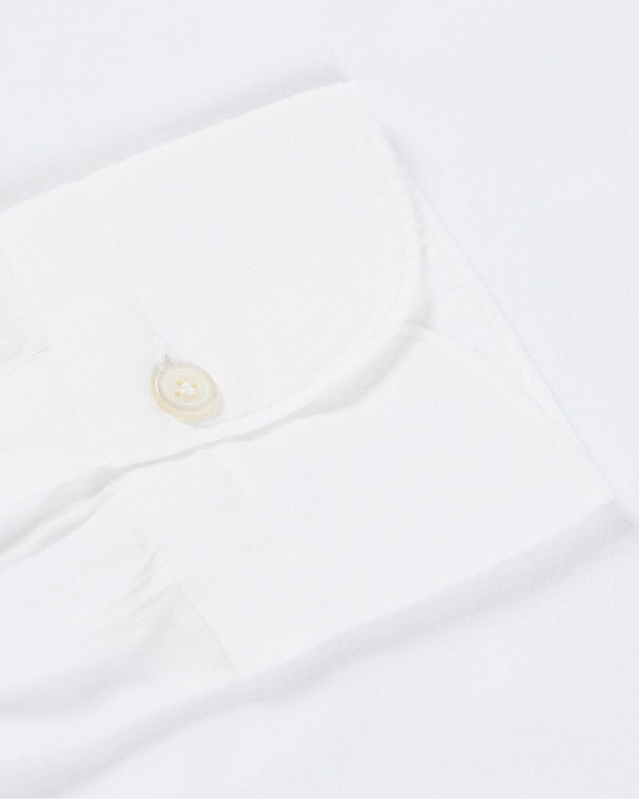 Homme | Chemises | Finamore Napoli | Tokyo Slim Fit Flannel Shirt White