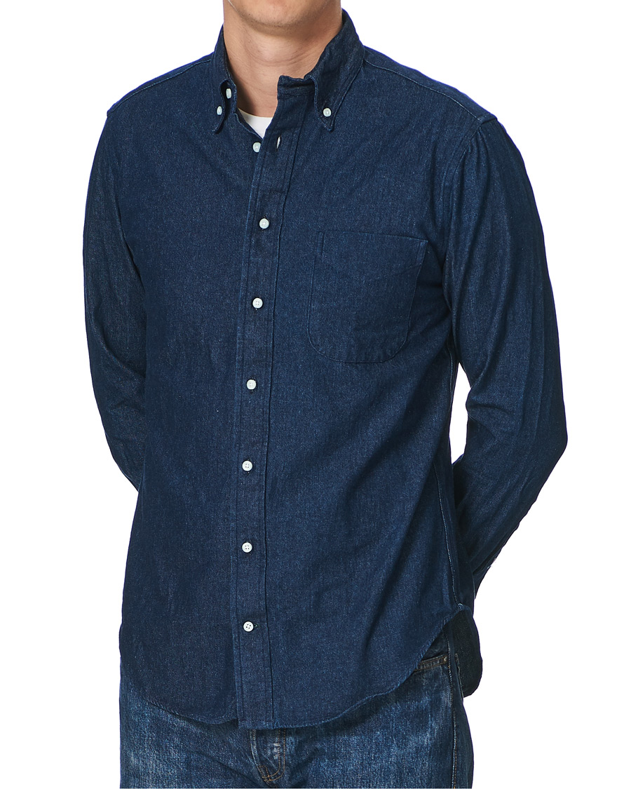 Homme | Chemises | Gitman Vintage | Button Down Denim Shirt Dark Indigo