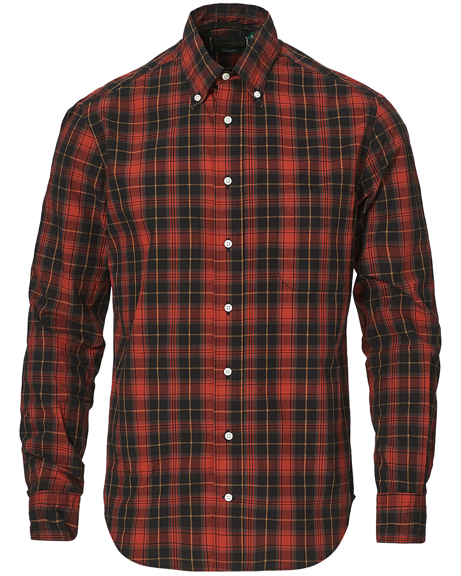 Homme | Chemises | Gitman Vintage | Button Down Beefy Plaid Shirt Black/Red