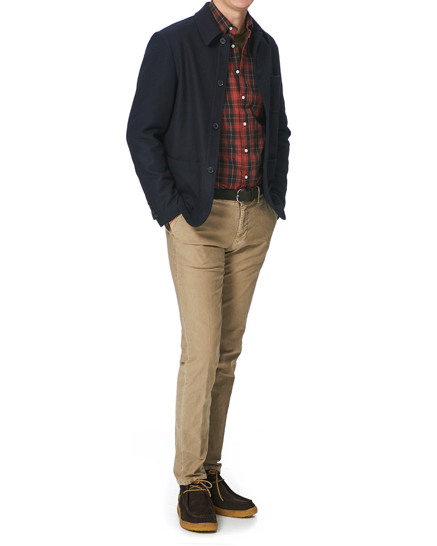 Homme | Chemises | Gitman Vintage | Button Down Beefy Plaid Shirt Black/Red