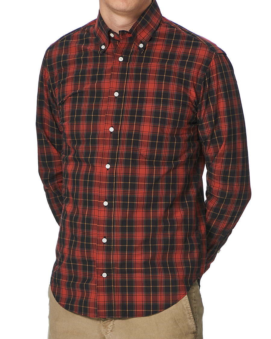 Homme | Chemises | Gitman Vintage | Button Down Beefy Plaid Shirt Black/Red