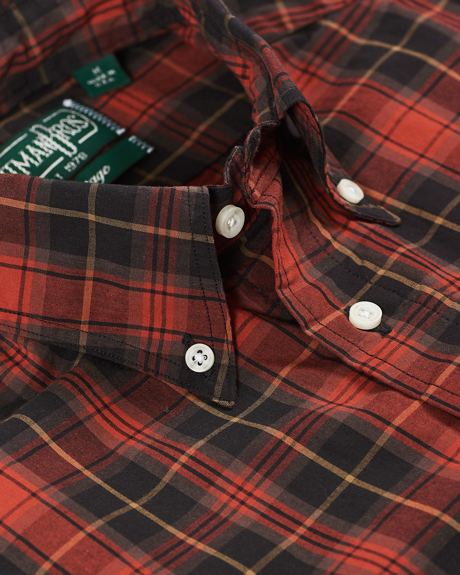 Homme | Chemises | Gitman Vintage | Button Down Beefy Plaid Shirt Black/Red