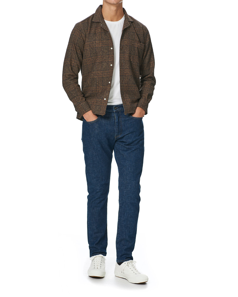 Homme | Chemises | Gitman Vintage | Camp Collar Tweed Check Shirt Brown