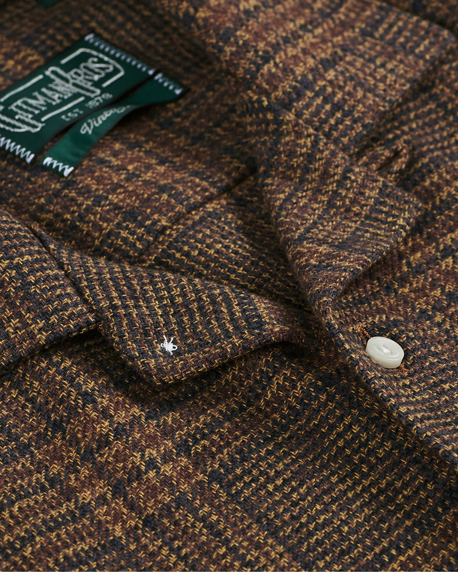 Homme | Chemises | Gitman Vintage | Camp Collar Tweed Check Shirt Brown