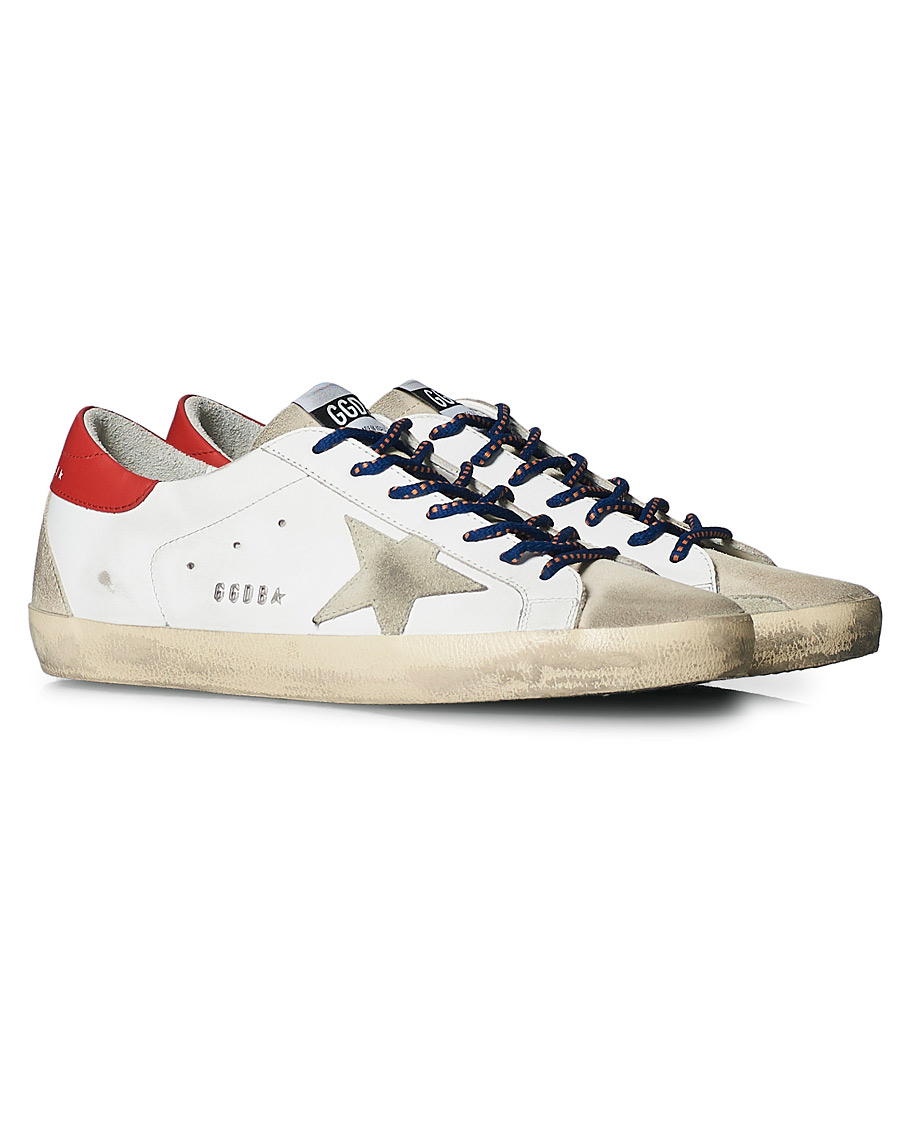 Homme | Golden Goose Deluxe Brand Super-Star Sneaker White/Red | Golden Goose | Deluxe Brand Super-Star Sneaker White/Red