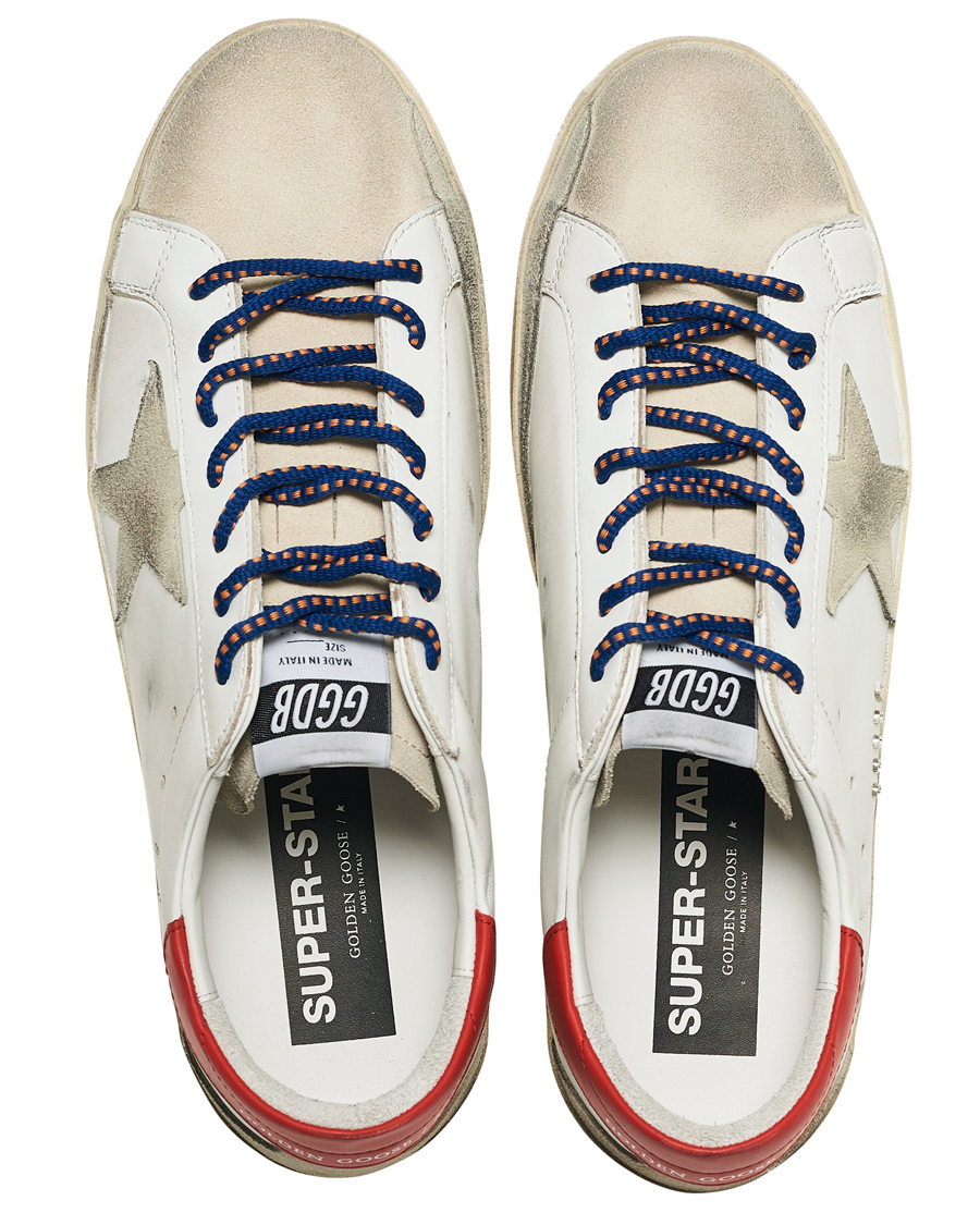 Homme | Golden Goose Deluxe Brand Super-Star Sneaker White/Red | Golden Goose | Deluxe Brand Super-Star Sneaker White/Red