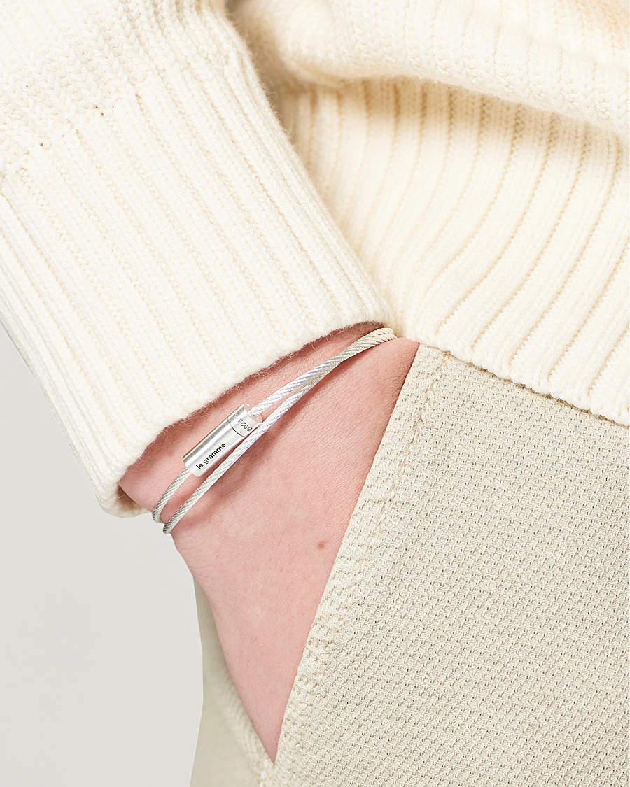 Homme | Sections | LE GRAMME | Double Cable Bracelet Sterling Silver 9g