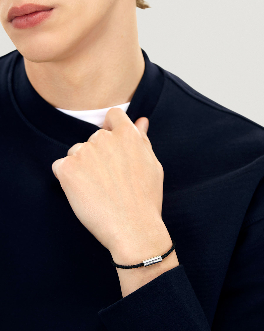 Homme | Luxury Brands | LE GRAMME | Nato Cable Bracelet Black/Sterling Silver 7g