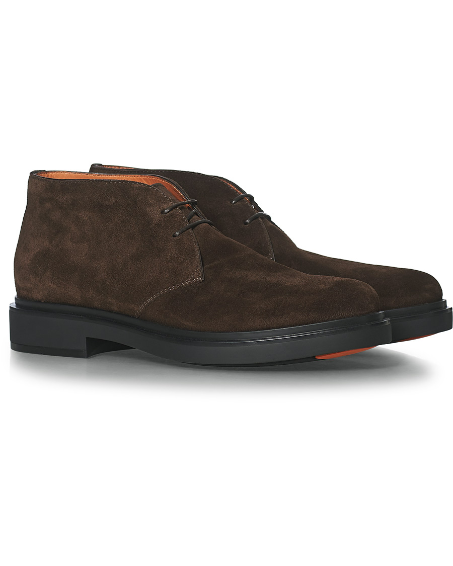 Homme | Santoni Wembley Desert Boot Dark Brown Suede | Santoni | Wembley Desert Boot Dark Brown Suede
