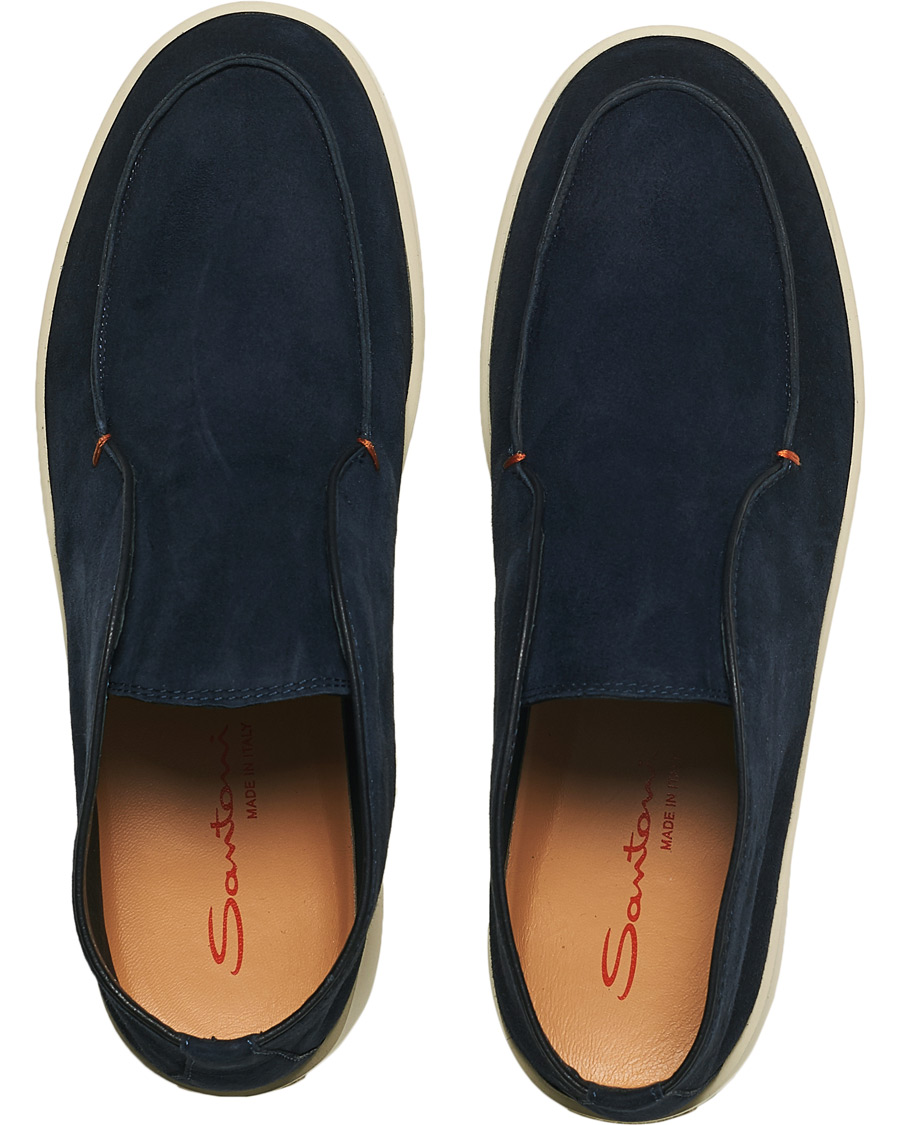 Homme | Santoni Slipper Chukka Boots Navy Suede | Santoni | Slipper Chukka Boots Navy Suede