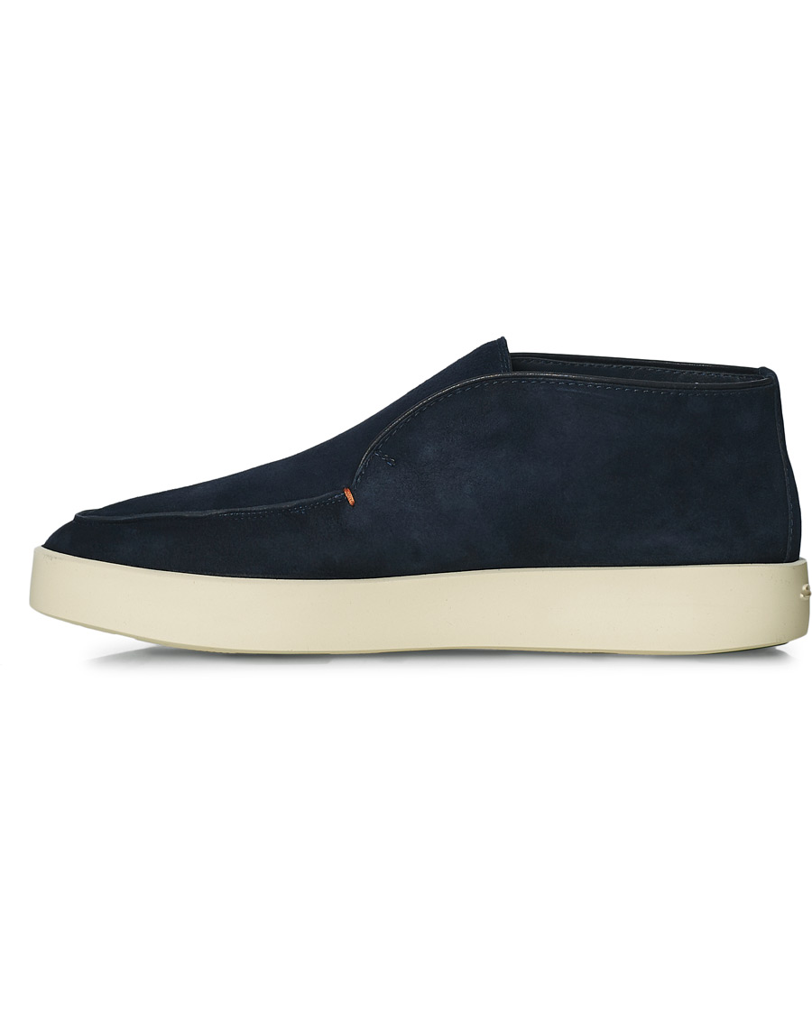Homme | Santoni Slipper Chukka Boots Navy Suede | Santoni | Slipper Chukka Boots Navy Suede