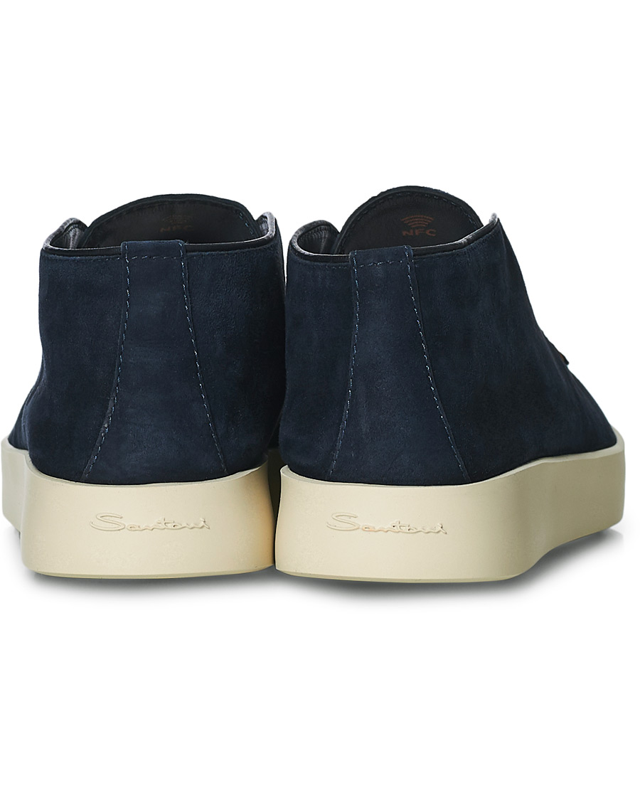 Homme | Santoni Slipper Chukka Boots Navy Suede | Santoni | Slipper Chukka Boots Navy Suede