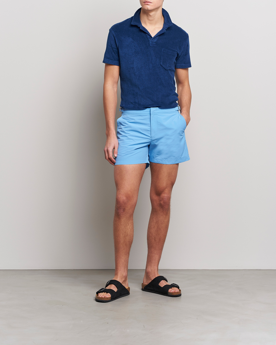 Homme | Polos | Orlebar Brown | Terry Polo Blue Wash