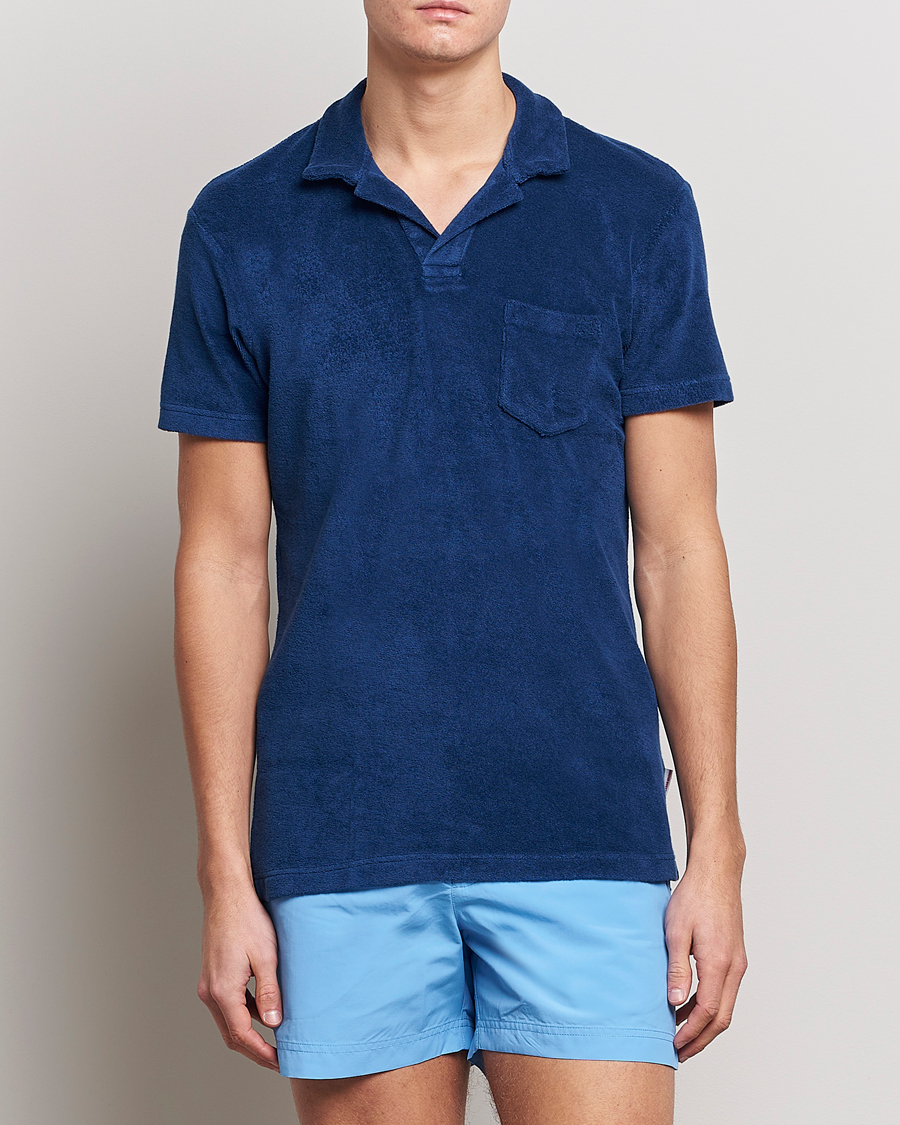 Homme | Polos | Orlebar Brown | Terry Polo Blue Wash
