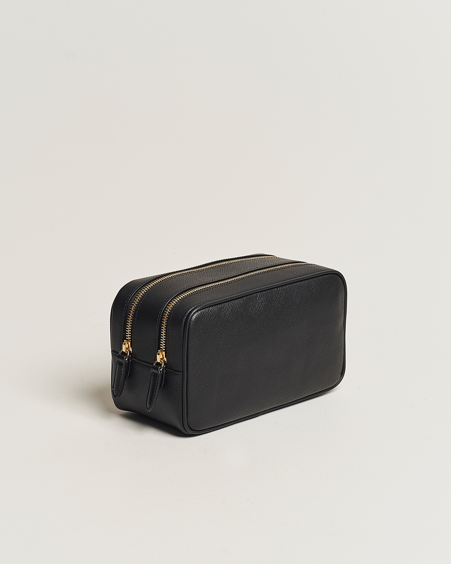 Homme | Sacs | Smythson | Panama Double Zip Washbag Black