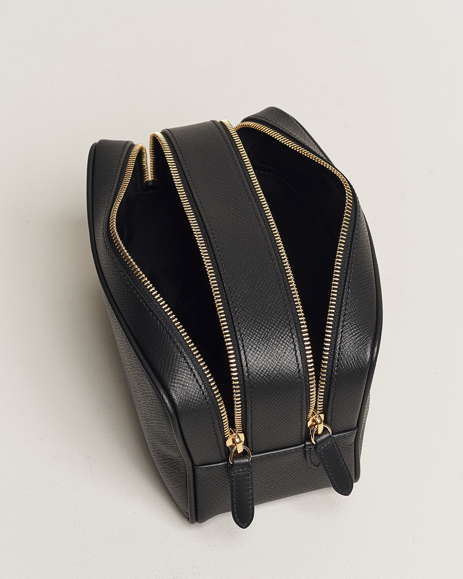 Homme | Sacs | Smythson | Panama Double Zip Washbag Black