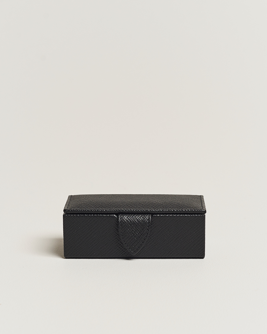 Homme | Sections | Smythson | Panama Mini Cufflink Box Black