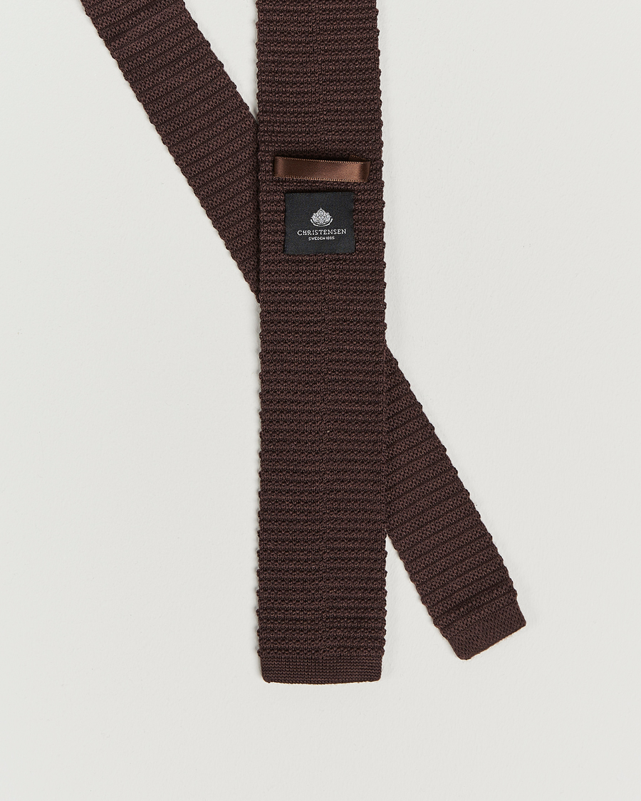 Homme | Amanda Christensen Wool Knitted 6cm Tie Brown | Amanda Christensen | Wool Knitted 6cm Tie Brown