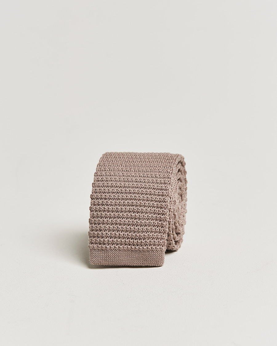 Homme | Cravates | Amanda Christensen | Wool Knitted 6cm Tie Beige