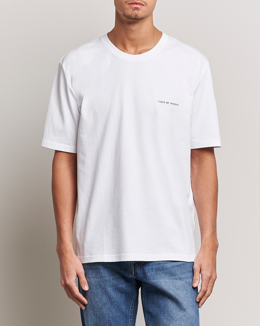 Homme | T-shirts À Manches Courtes | Tiger of Sweden | Pro Cotton Logo Tee Bright White