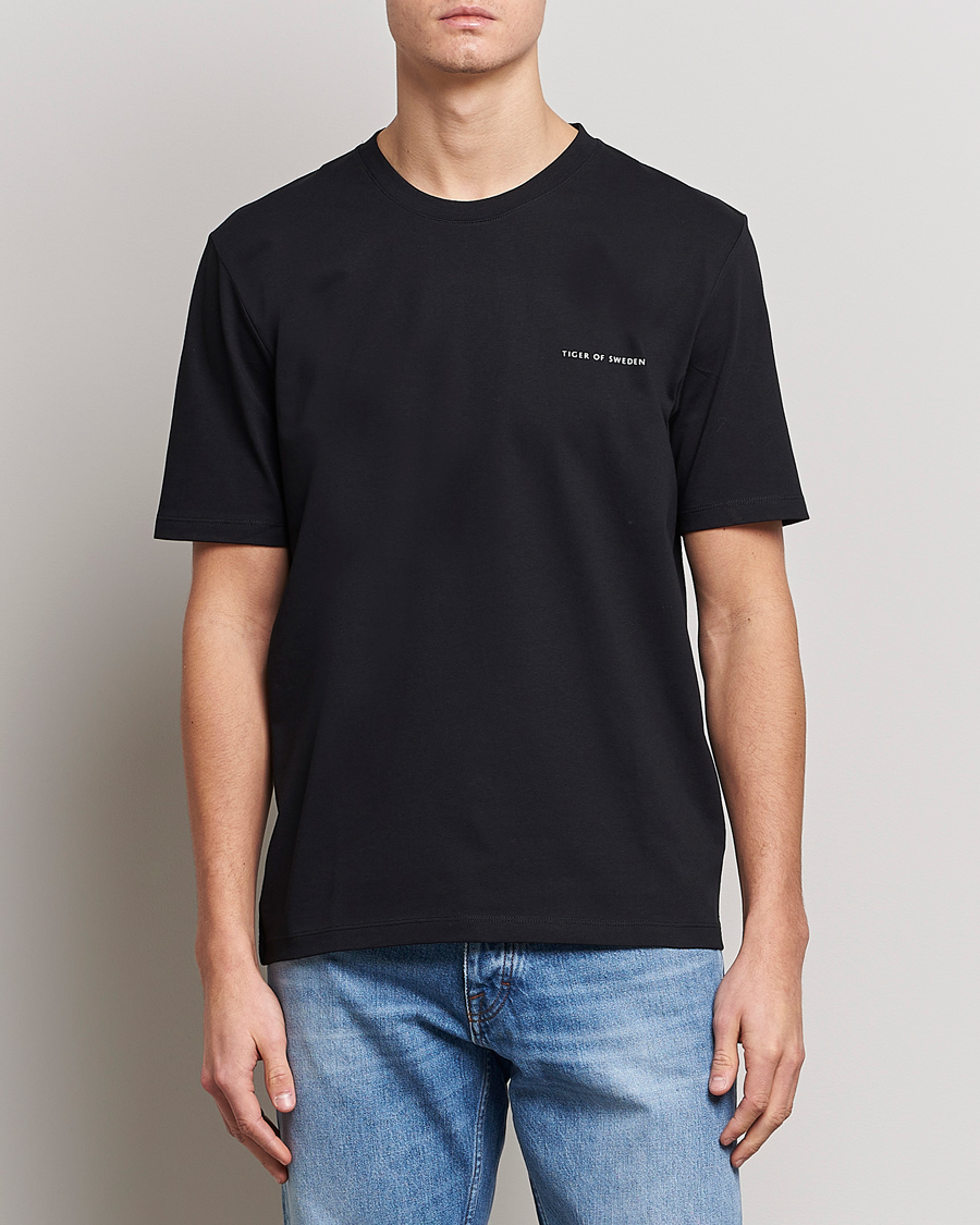 Homme | T-Shirts Noirs | Tiger of Sweden | Pro Cotton Logo Tee Black