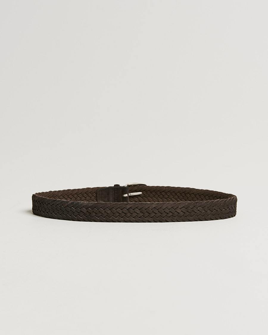 Homme |  | Orciani | Braided Suede Belt 3,5 cm Dark Brown