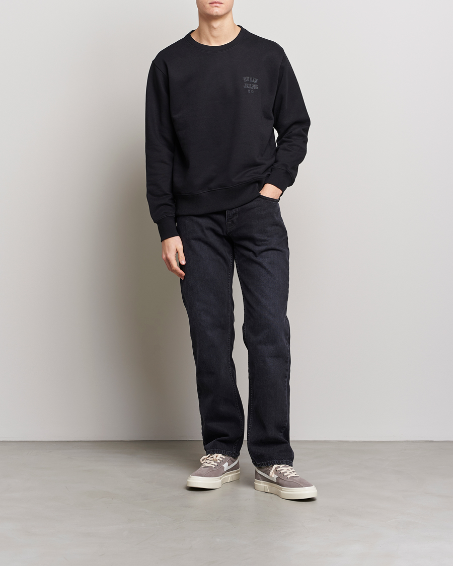 Homme | Pulls Et Tricots | Nudie Jeans | Frasse Logo Sweatshirt Black
