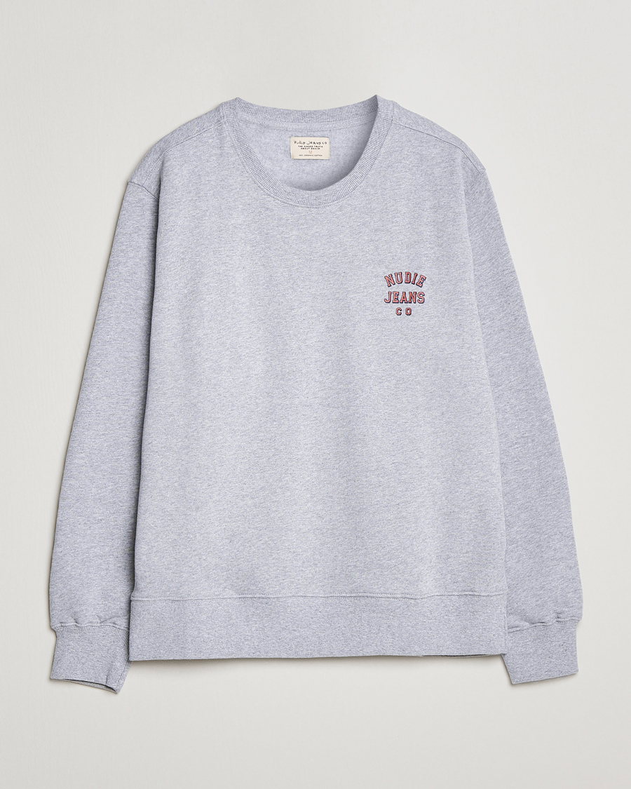 Homme | Pulls Et Tricots | Nudie Jeans | Frasse Logo Sweatshirt Grey melange