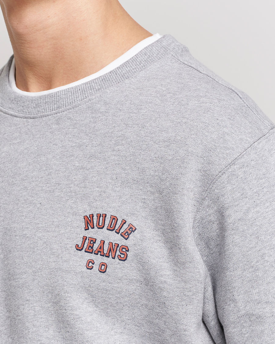 Homme | Pulls Et Tricots | Nudie Jeans | Frasse Logo Sweatshirt Grey melange