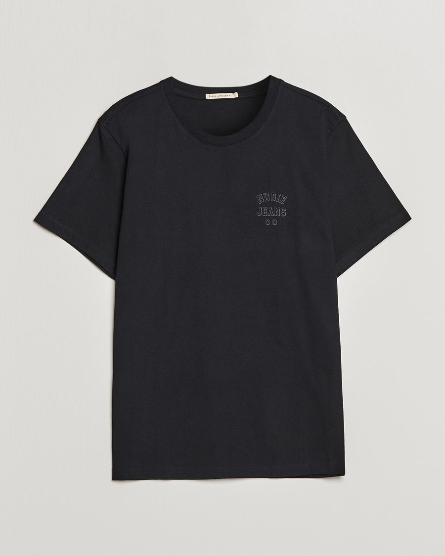 Homme | T-shirts | Nudie Jeans | Roy Logo Crew Neck Tee Black
