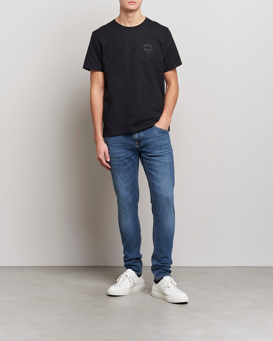 Homme | T-shirts | Nudie Jeans | Roy Logo Crew Neck Tee Black