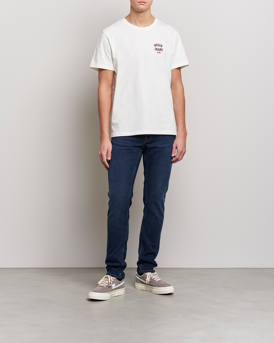 Homme | T-shirts | Nudie Jeans | Roy Logo Crew Neck Tee Off White