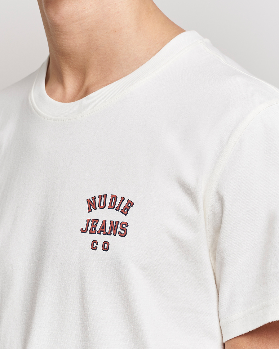 Homme | T-shirts | Nudie Jeans | Roy Logo Crew Neck Tee Off White