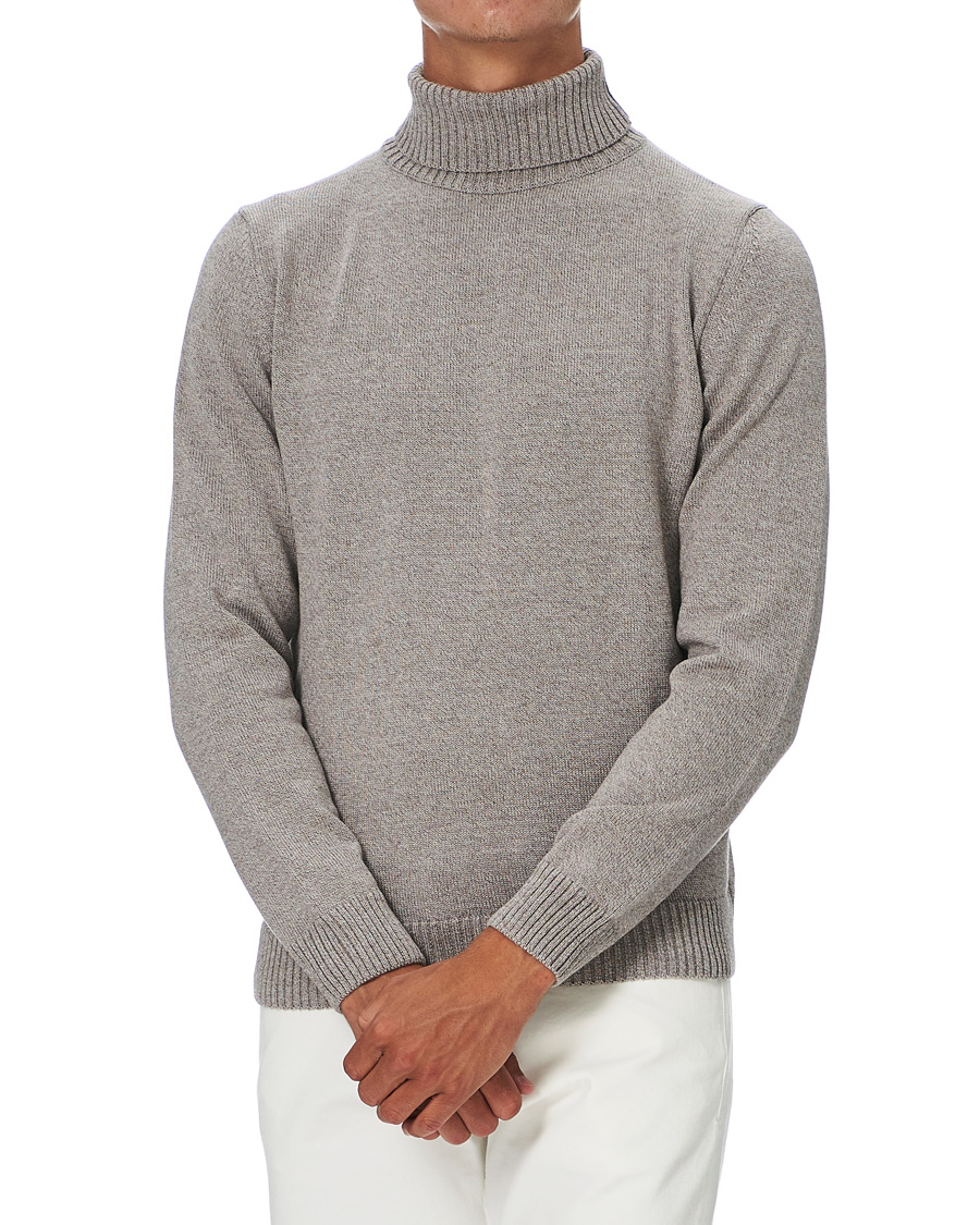 Homme | Pulls Et Tricots | Stenströms | Heavy Knitted Merino Rollneck Beige Mouliné