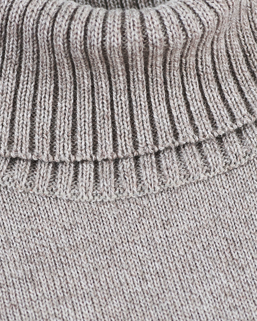 Homme | Pulls Et Tricots | Stenströms | Heavy Knitted Merino Rollneck Beige Mouliné