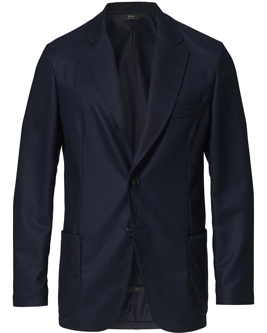 Homme | Blazers | Brioni | Deconstructed Flannel Blazer Navy