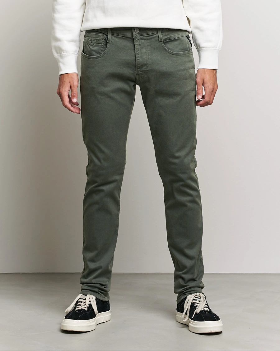 Homme | Pantalon Décontracté | Replay | Anbass Hyperflex X.Lite 5-Pocket Pants Olive Green