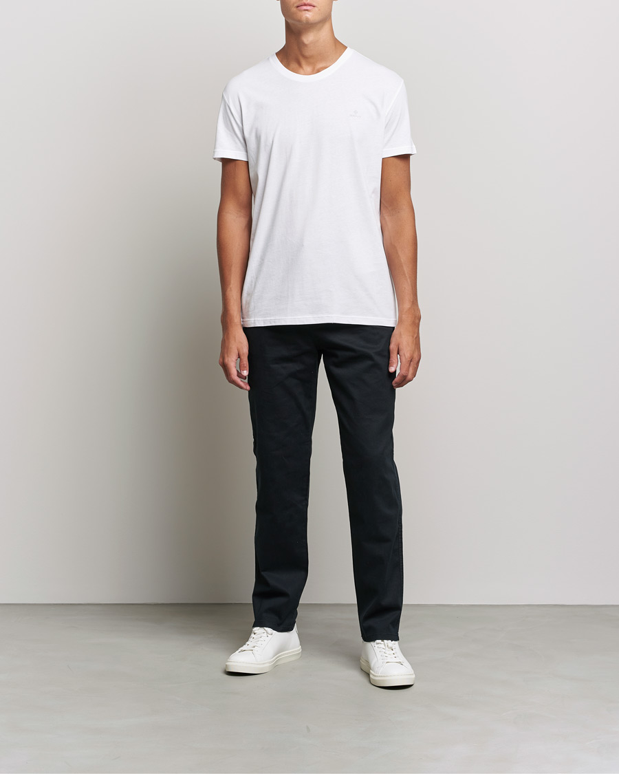 Homme | T-shirts | GANT | 2-Pack Crew Neck T-Shirt Black/White