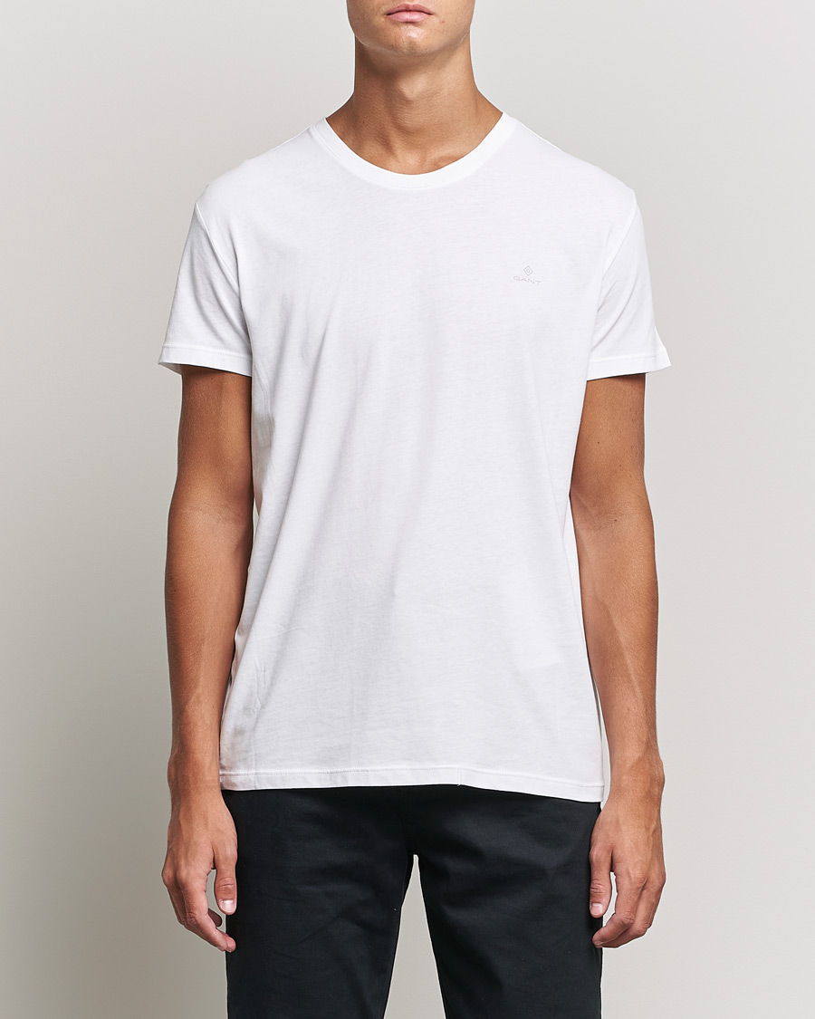 Homme | T-shirts | GANT | 2-Pack Crew Neck T-Shirt Black/White