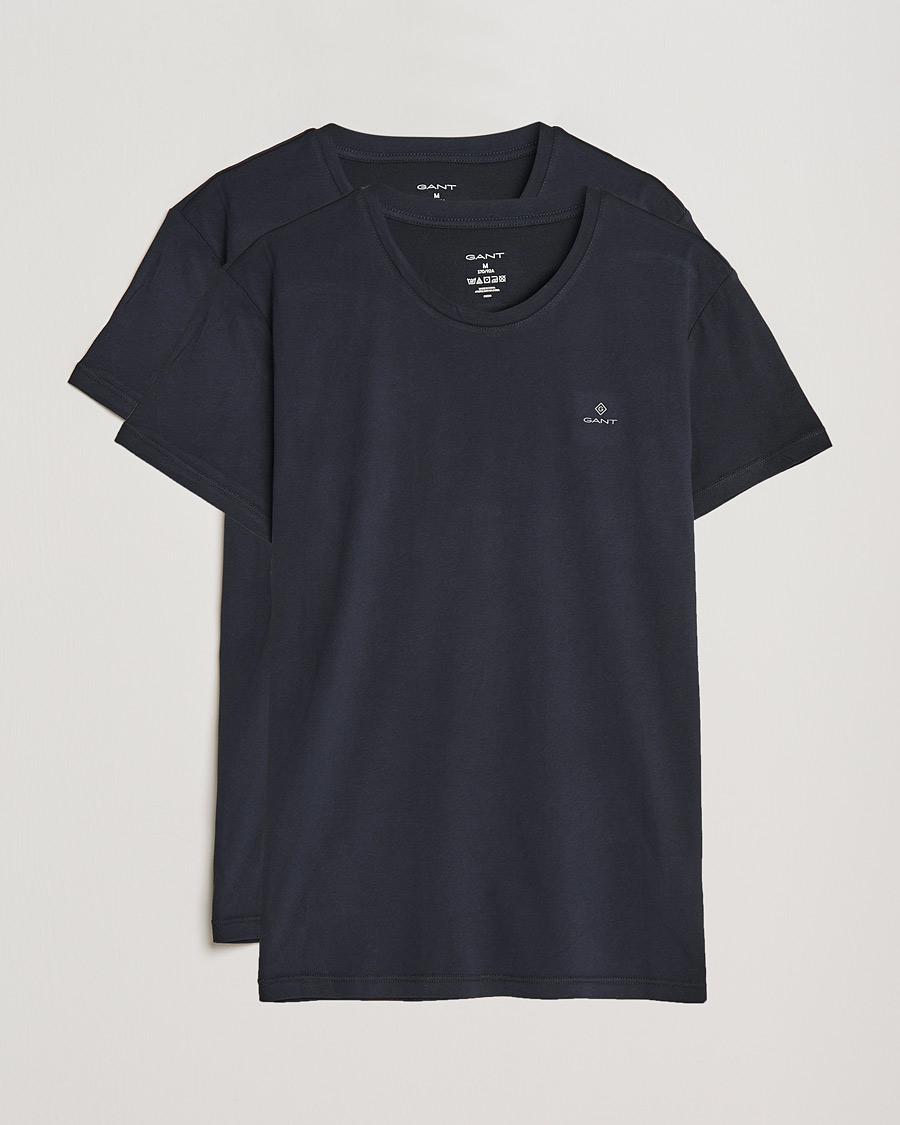 Homme | T-shirts | GANT | 2-Pack Crew Neck T-Shirt Black