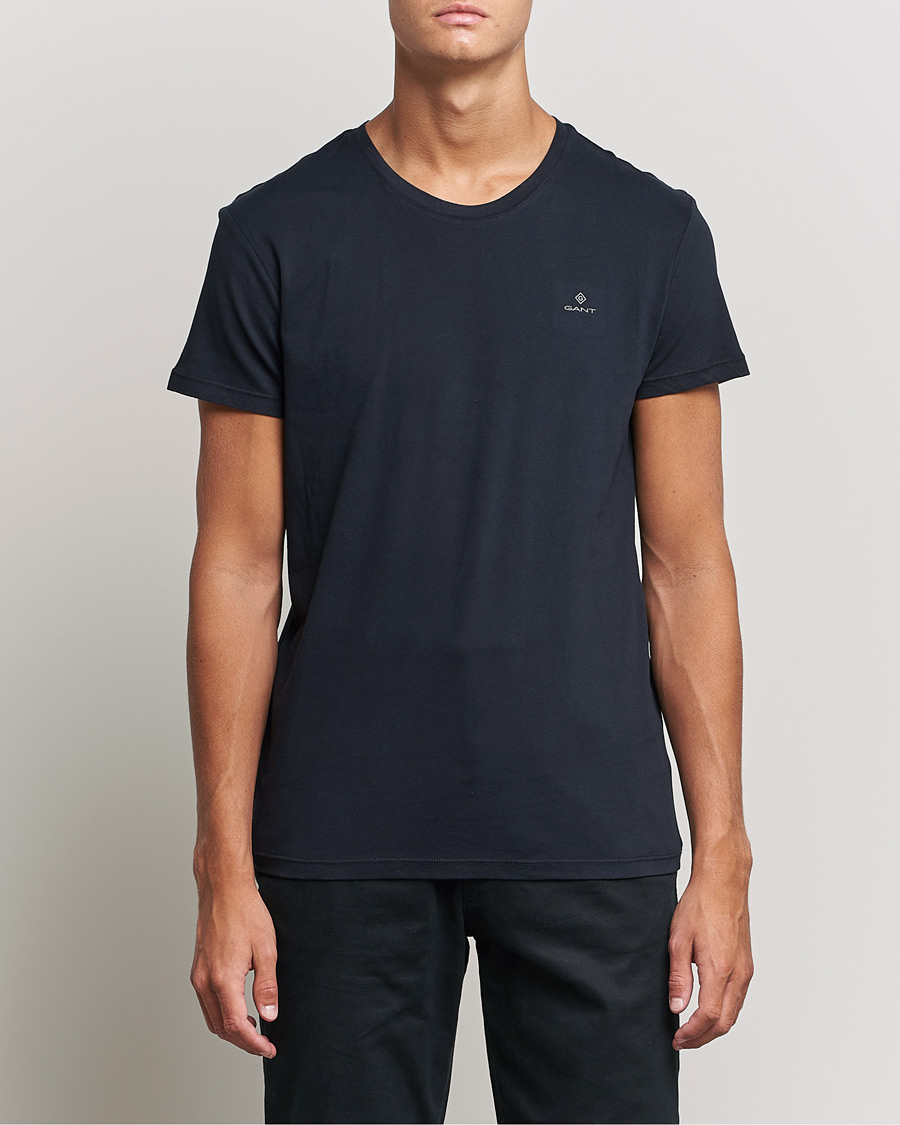 Homme | T-shirts | GANT | 2-Pack Crew Neck T-Shirt Black