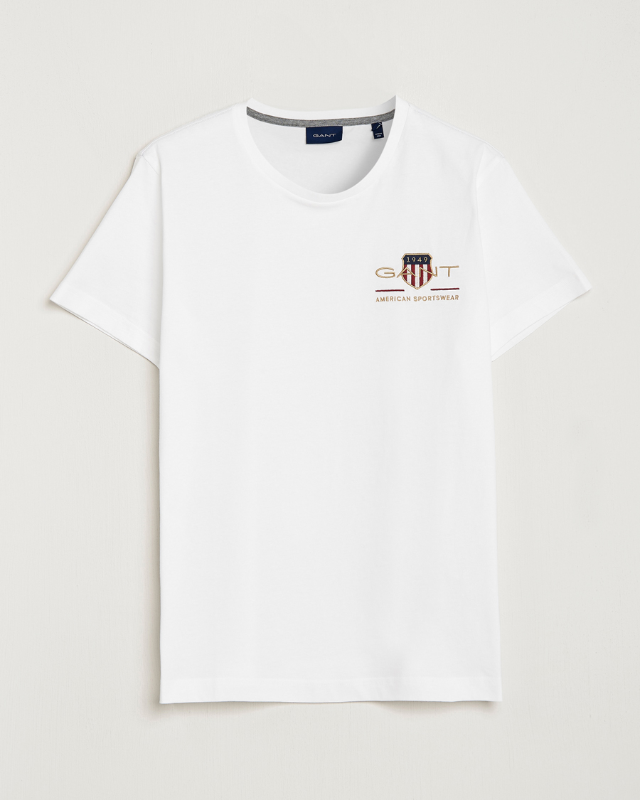 Homme | T-shirts | GANT | Archive Shield Logo Crew Neck Tee White