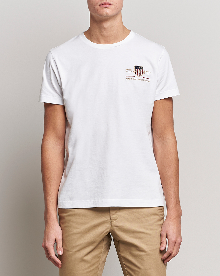 Homme | T-shirts | GANT | Archive Shield Logo Crew Neck Tee White